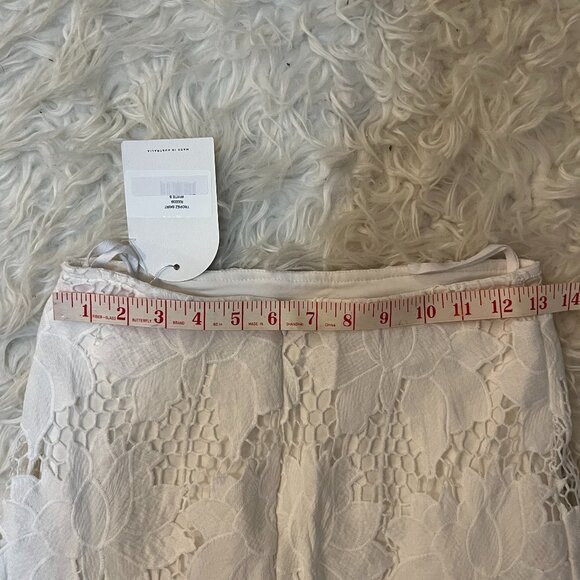 NWT RUMER x FREE PEOPLE Tropez White Crochet Lace Maxi Skirt Small - Picture 6 of 6